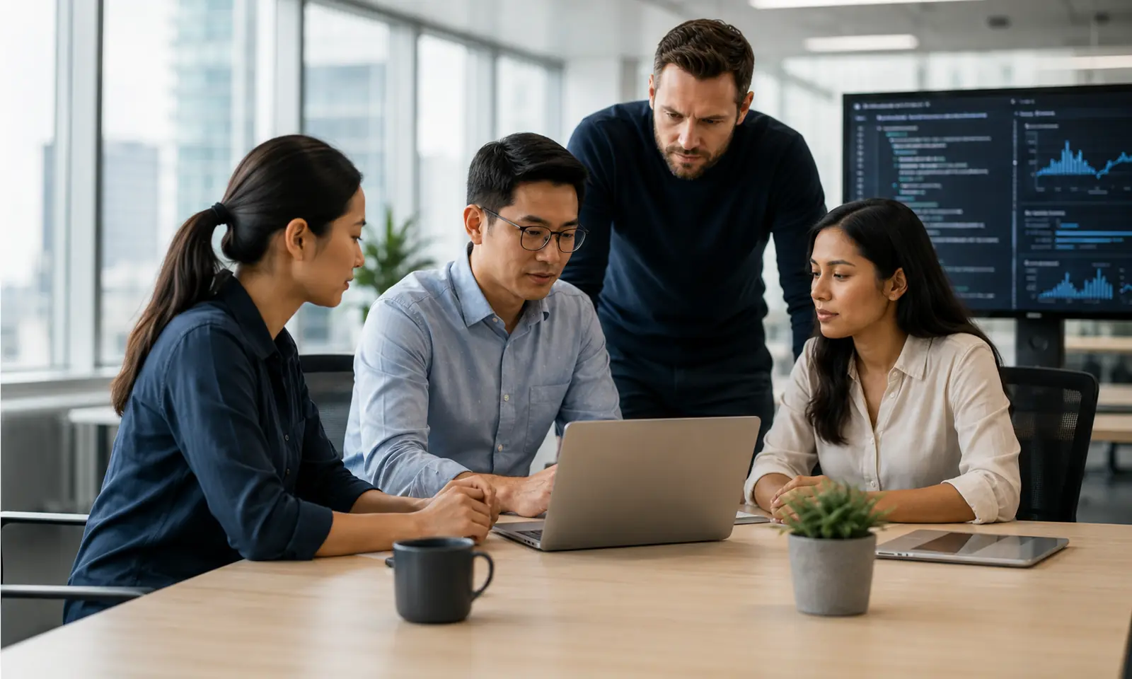DKPlus technology consultants collaborating on a client solution